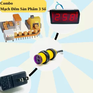 Combo Đếm Sản Phẩm Hiển Thị Màn Hình LED 3 Số Màu Đỏ